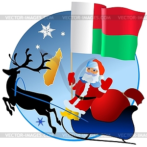 С Рождеством Христовым, Мадагаскар! - векторное изображение клипарта
