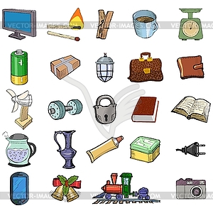 Set of home related objects - vector clipart