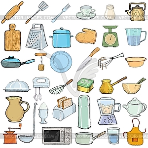 Kitchen objects - vector clipart