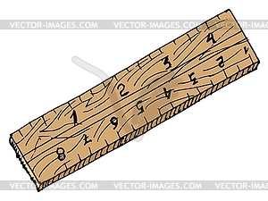 Wooden ruler - royalty-free vector clipart