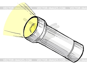 Metallic flashlight - vector clipart
