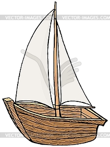 Sailboat toy, image - vector image