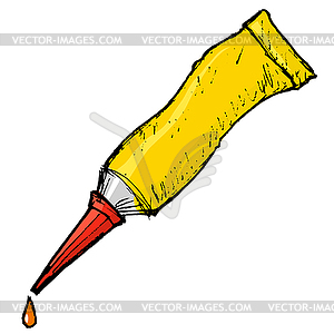 Tube with glue, image - vector image