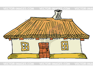 Ukrainian traditional house - vector clip art