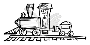 Toy steam engine train - vector clip art