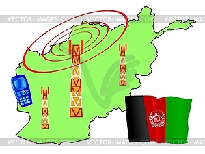 Мобильной связи в Афганистане - векторный эскиз