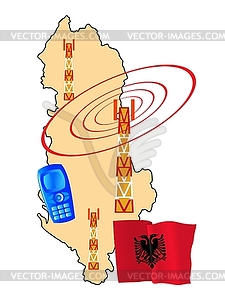 Mobile connection of Albania - vector image