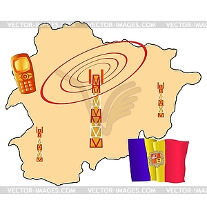 Mobile connection of Andorra - vector clip art