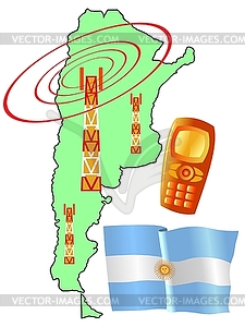 Mobile connection of Argentina - vector image