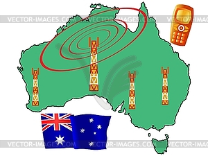 Mobile connection of Australia - vector clip art