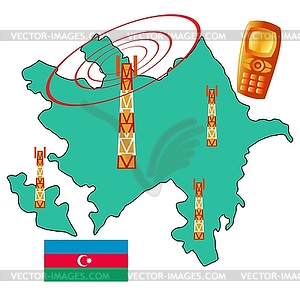Мобильной связи Азербайджана - векторное изображение EPS