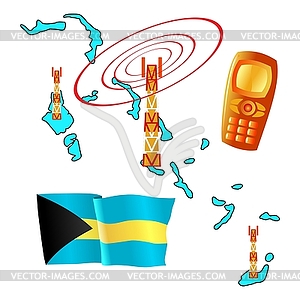 Mobile connection of Bahamas - vector image