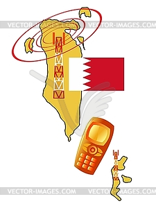 Mobile connection of Bahrain - vector image