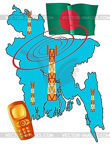 Mobile connection of Bangladesh - vector clipart