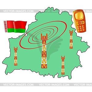 Mobile connection of Belarus - vector image