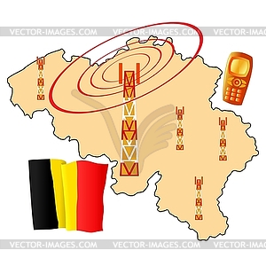 Mobile connection of Belgium - vector EPS clipart