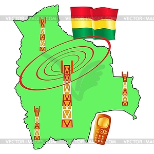 Mobile connection of Bolivia - stock vector clipart