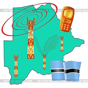 Mobile connection of Botswana - vector image