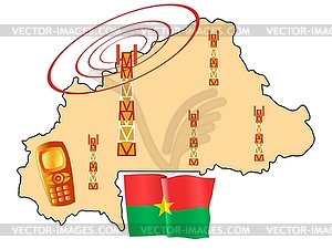 Мобильной связи Буркина-Фасо - рисунок в векторном формате