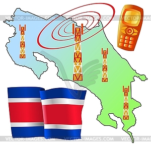 Mobile connection of Costa Rica - vector clipart / vector image