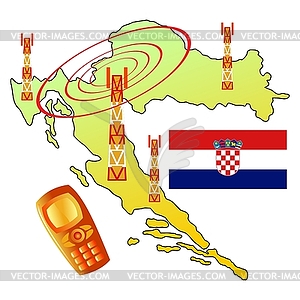 Mobile connection of Croatia - vector image