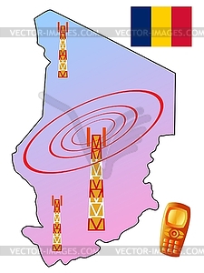 Mobile connection of Chad - vector clip art