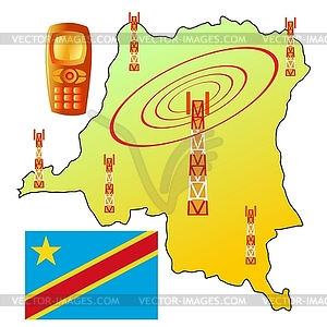 Mobile connection of Democratic Republic of the Congo - vector image