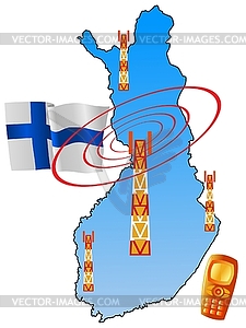 Mobile connection of Finland - vector image