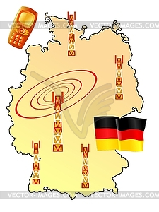 Мобильной связи в Германии - векторный клипарт / векторное изображение