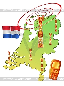 Mobile connection of Netherlands - stock vector clipart