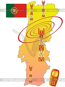 Mobile connection of Portugal - vector image