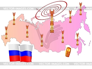 Mobile connection of Russia - royalty-free vector image