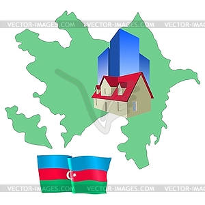 Real estate in Azerbaijan - vector image