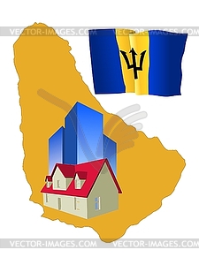 Недвижимость в Барбадосе - векторное изображение