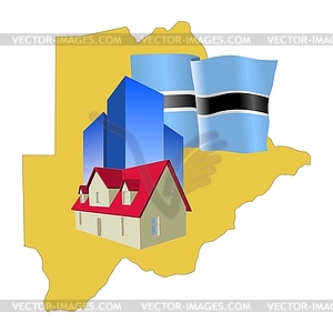 Недвижимость в Ботсване - векторное изображение клипарта