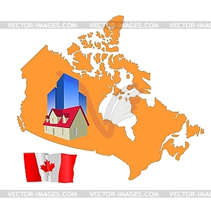 Недвижимость в Канаде - иллюстрация в векторном формате
