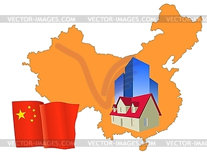 Real estate in China - color vector clipart