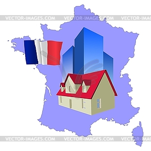 Real estate in France - vector clipart