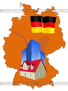 Real estate in Germany - color vector clipart