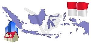 Real estate in Indonesia - vector image