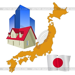 Real estate in Japan - vector clipart