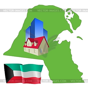 Real estate in Kuwait - vector clip art