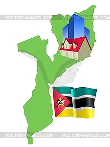 Real estate in Mozambique - vector image