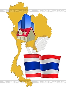 Real estate in Thailand - vector image