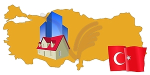 Real estate in Turkey - vector clipart
