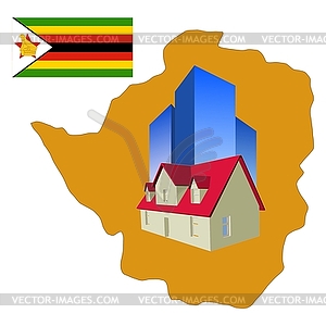 Real estate in Zimbabwe - vector clip art