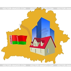 Недвижимость в Беларуси - векторное изображение клипарта