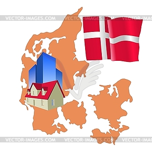 Real estate in Denmark - vector clipart