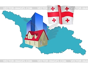 Real estate in Georgia - color vector clipart