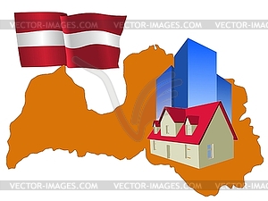 Real estate in Latvia - vector image